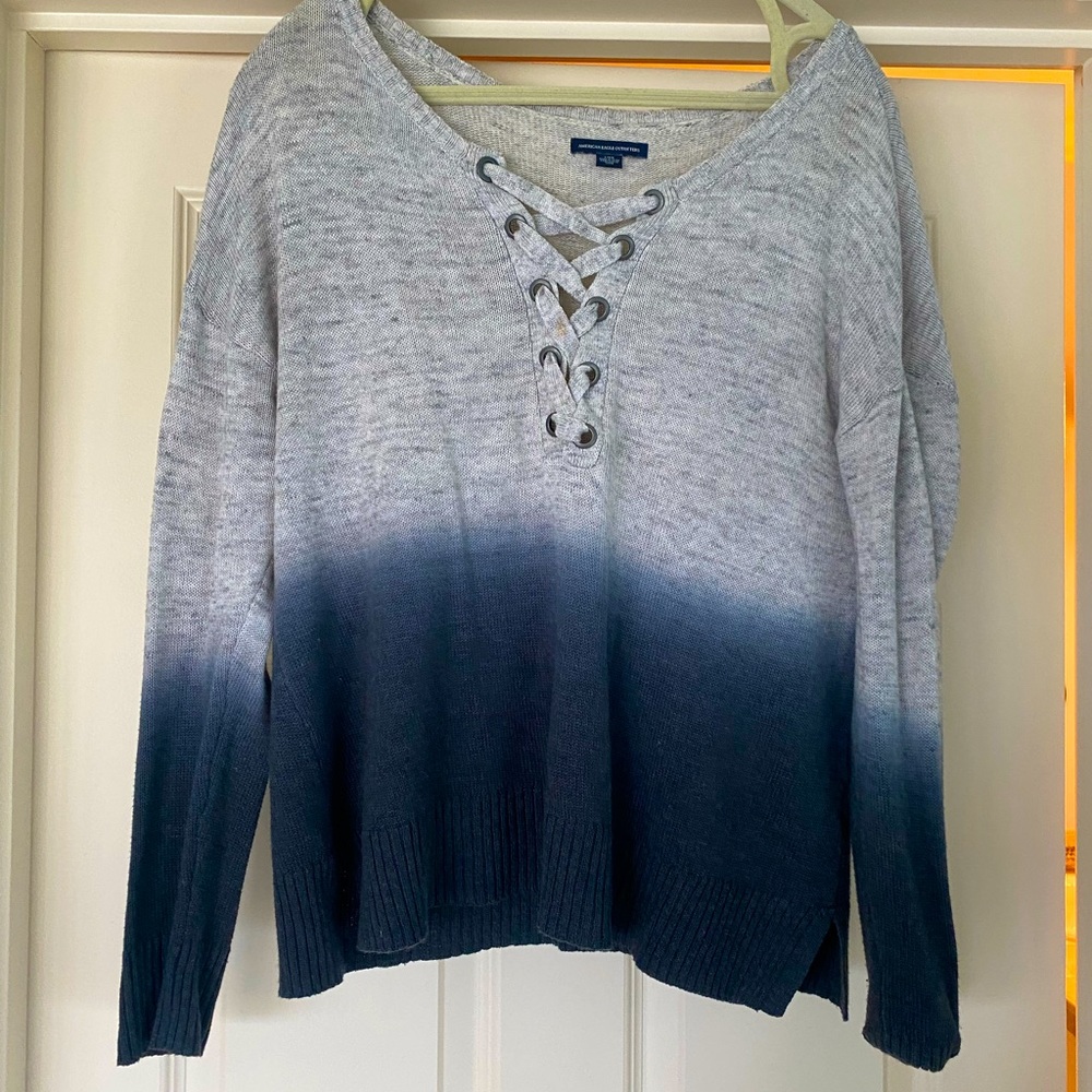 American Eagle lace up sweater